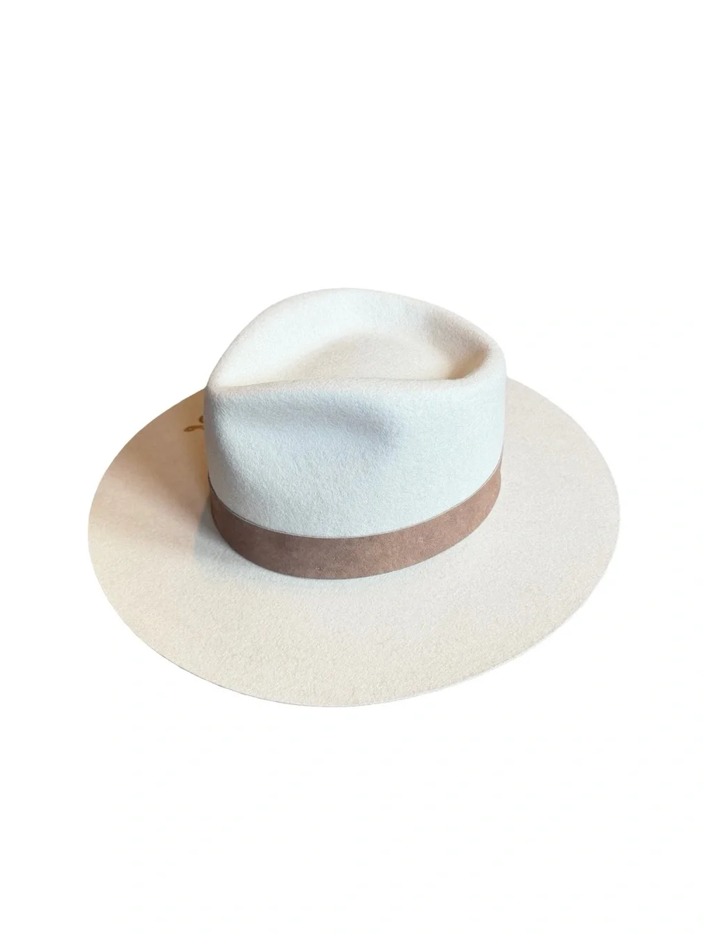 Gigi Pip Miller Fedora Hat Ivory Custom Gold Snake Graphic Luxury Size 61 XL